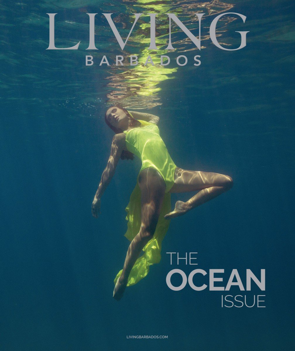 Underwater fashion photography for Living Barbados Magazine