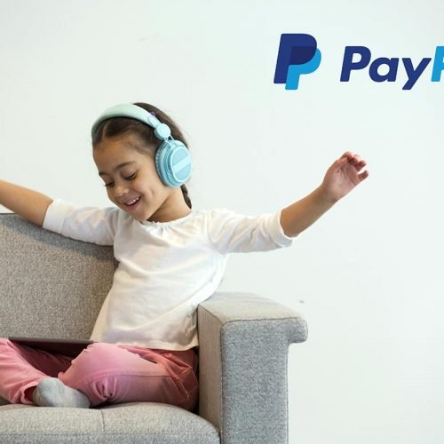 PayPal image of a girl listening to music