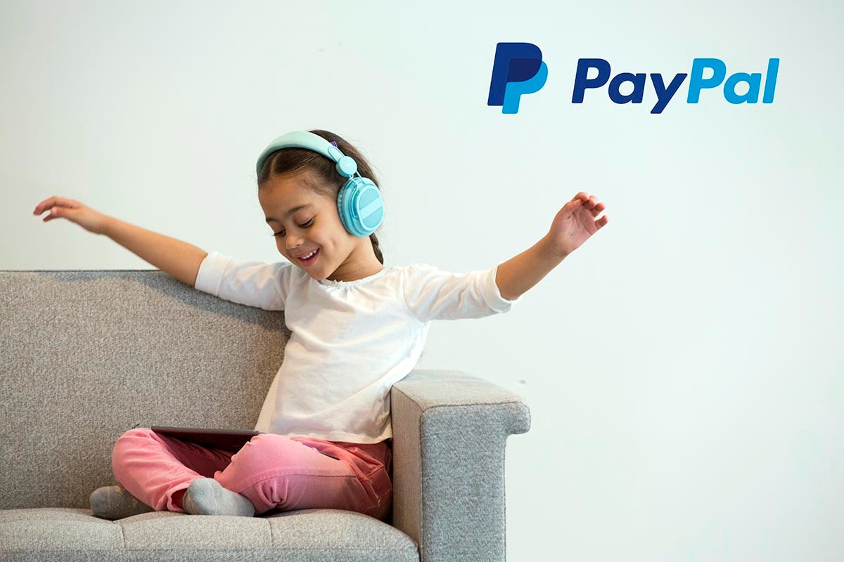 PayPal image of a girl listening to music