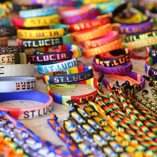 bracelets in market in Saint Lucia