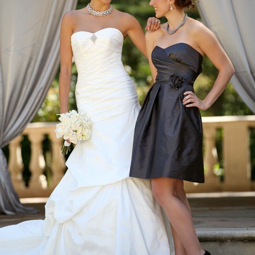 bride and bridesmaid