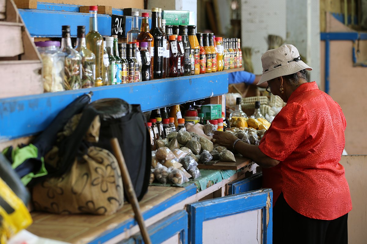 market vendor in Saint Lucia