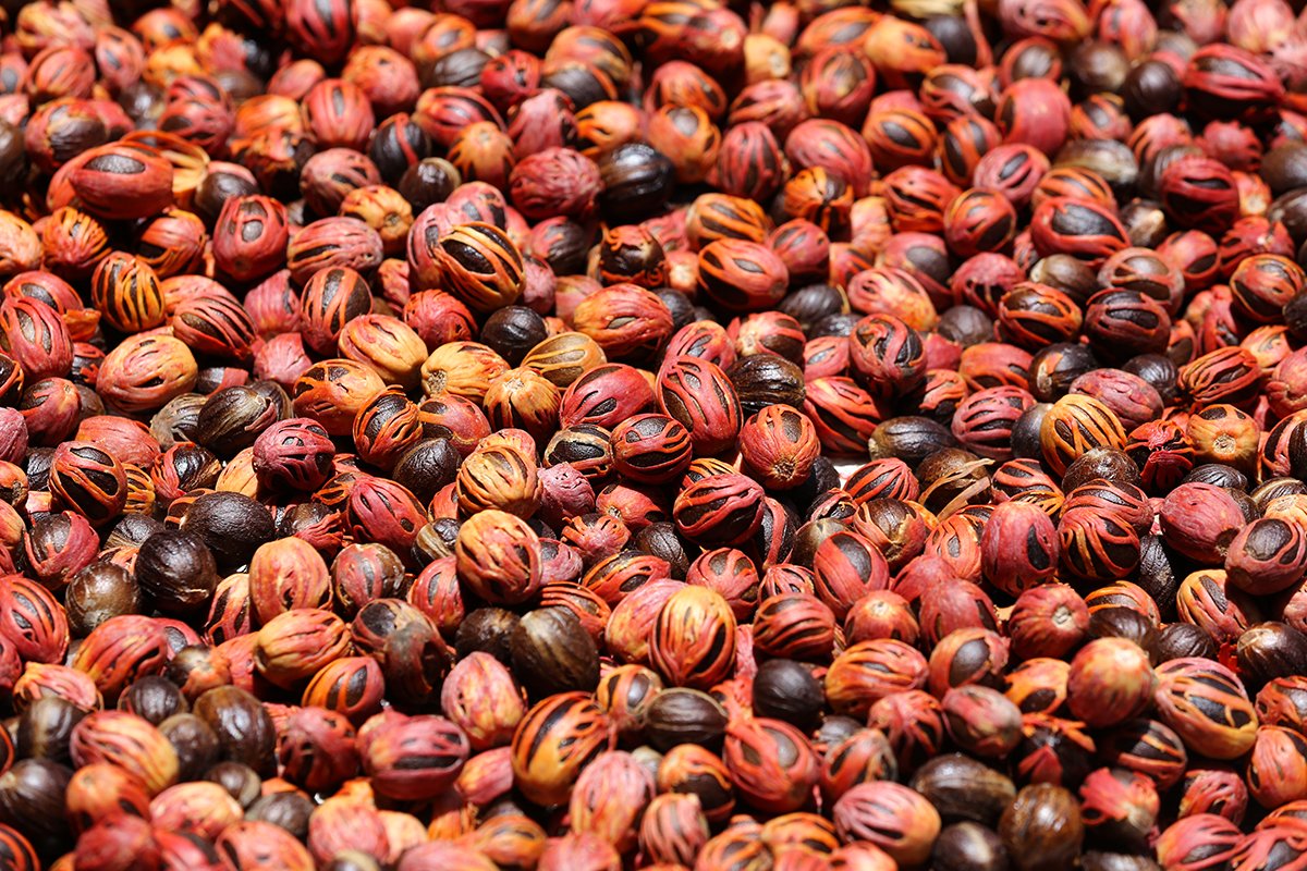 nutmeg in market in St. Lucia